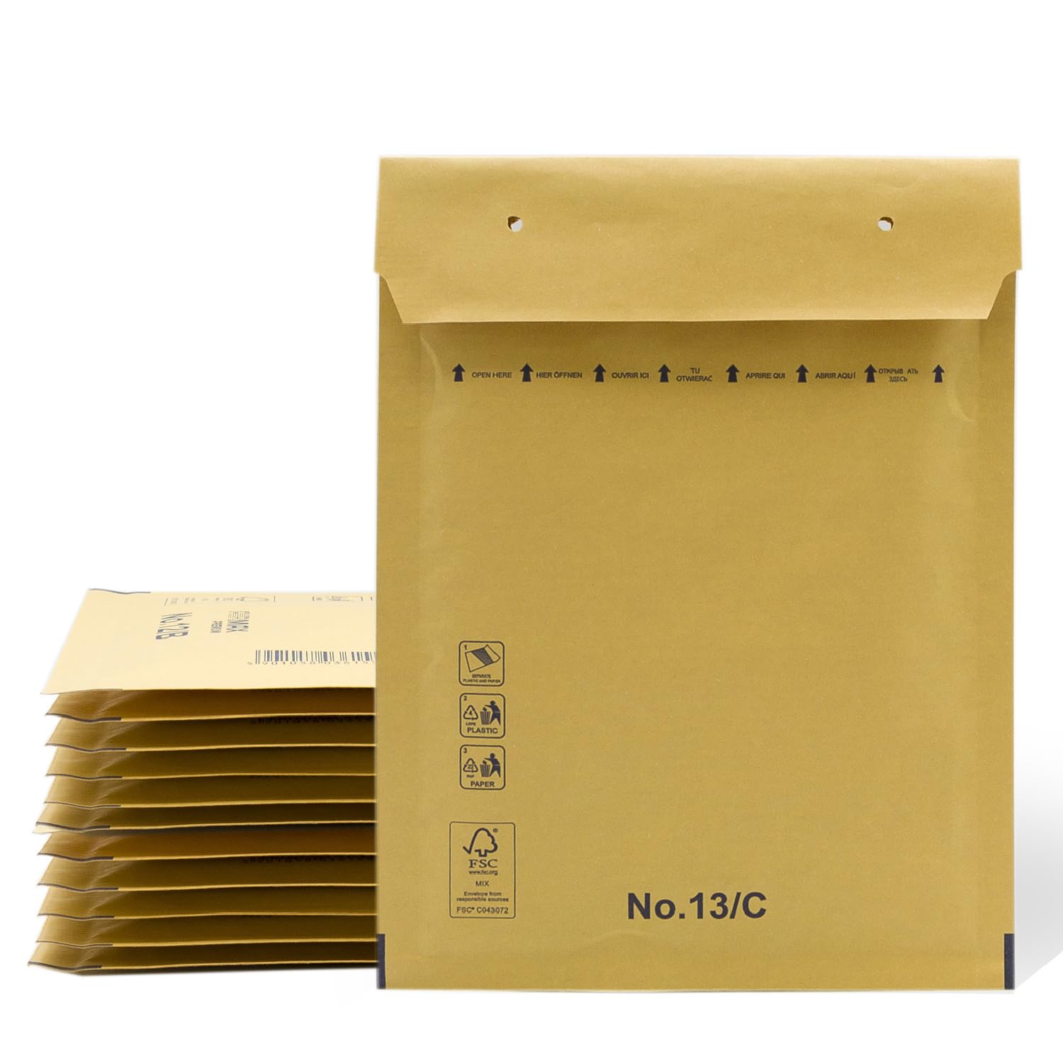 Padded Envelopes, Bubble Mailers, Kraft Bubble Padded Envelopes with Self-Seal Seal, Clothing Shipping Bags, Kraft Padded Envelopes - SIDI (180x260mm, 50 pcs)