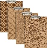 3 Pk, BAZIC Standard Size Pattern Hardboard Clipboard