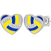 SVODEA Volleyball Earrings 925 Sterling Silver Volleyball Earrings for Women Volleyball Gifts Sports Jewelry Gifts for Women