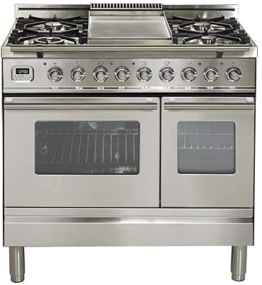 Ilve 36" Dual Fuel Freestanding Range with Double Ovens