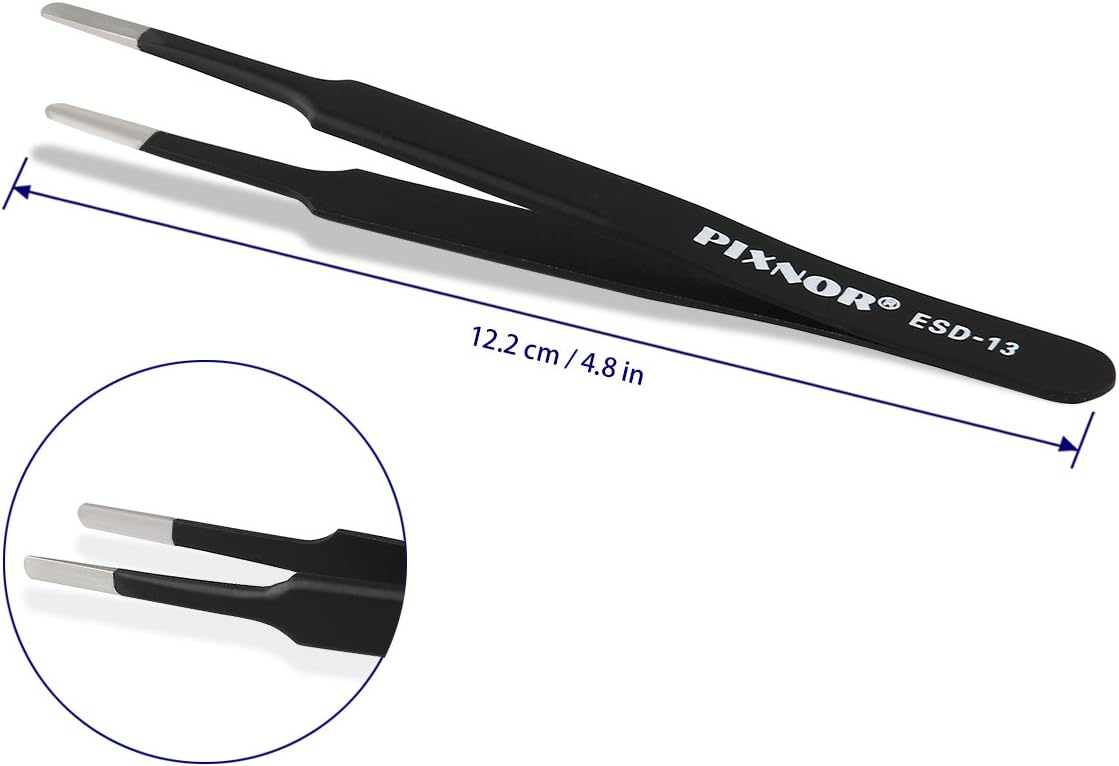 Precision Tweezer Set, 7Pcs ESD Antistatic Tweezers Set Stainless