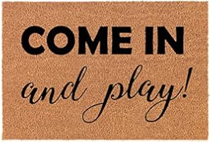 Welcome Doormat Natural Non-Slip Front Door Mat Daycare Come in and Play Kids Playhouse 20"x32"
