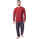 IZOD mens Long Sleeve Shirt and Stretch Flannel Pant Sleep Set