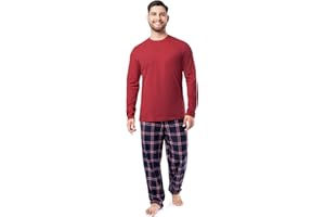 IZOD mens Long Sleeve Shirt and Stretch Flannel Pant Sleep Set