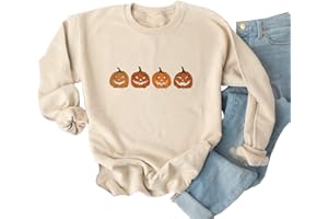 Ykomow Pumpkin SweatShirt for Women Thanksgiving Graphic Tees Fall Halloween Sweater