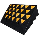 BESEA 6 Inch High Rubber Curb Ramp 23.6" Long, Heavy Duty Driveway Ramp | 60000 lbs Capacity with Dual Cable Channels, Reflective Strip &amp; High-Traction Surface for Cars, Trucks, Loading Docks