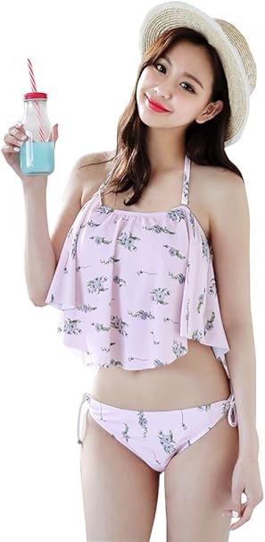 Amazon ディーホリック Dholic 3wayホルターネックビキニ 全2色 水着 レディース ビキニ 体型カバー タンキニ オフショルダー 花柄 Bikini Xb E One Size ピンク ビキニ セパレーツ 通販