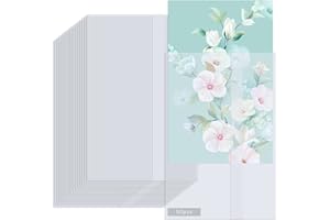 HIMOMO 50 Pack Vellum Jackets for Wedding, Vellum Paper 5x7 Invitations, Pre-Folded Translucent Vellum Wrap Jacket, Vellum Paper Wraps for Wedding Printable Invitations Baby Shower Birthday