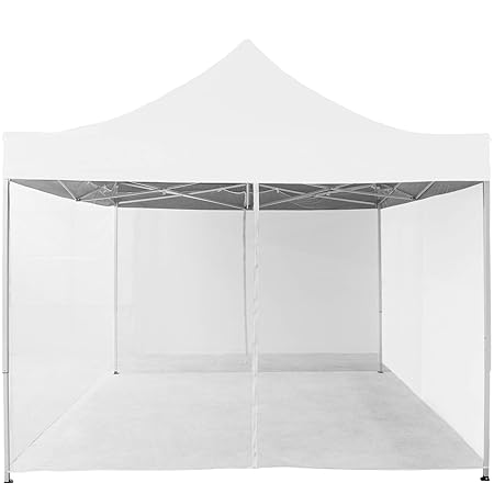 INSTENT® Moskitonetz für 3x3 Pavillon, Farbwahl: schwarz oder weiß, 2X Reißverschluss, mit Klettbändern zur Befestigung, Flie