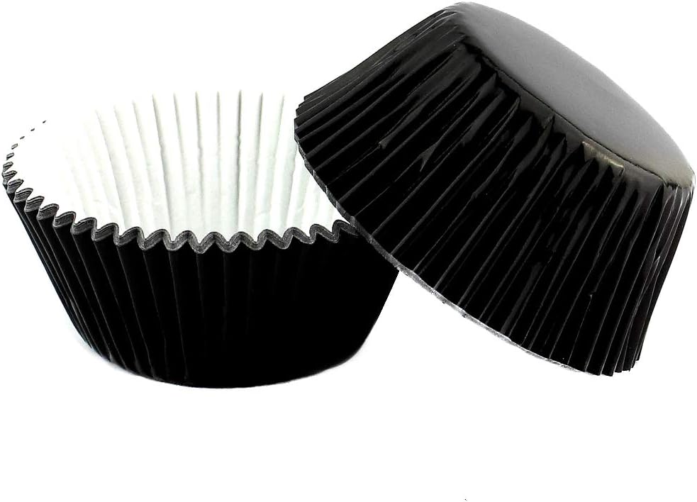 Foil Baking Cups Cupcake Wrappers Muffin Liners, Standard 200 Count (Black)