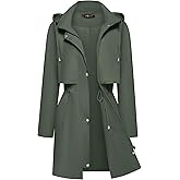 Bloggerlove Rain Jacket for Women Waterproof with Hood Trech Coat for Women Lightweight Raincoats Packable Windbreaker