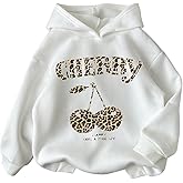 WDIRARA Girl's Leopard Letter Graphic Hoodie Sweatshirt Long Sleeve Hooded Pullovers Top