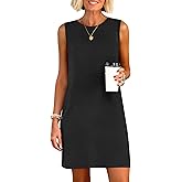 ANRABESS Womens Summer Casual Mini Dresses 2026 Sleeveless Crewneck Split Wrinkle-Free Beach Travel Vacation Short Sundress