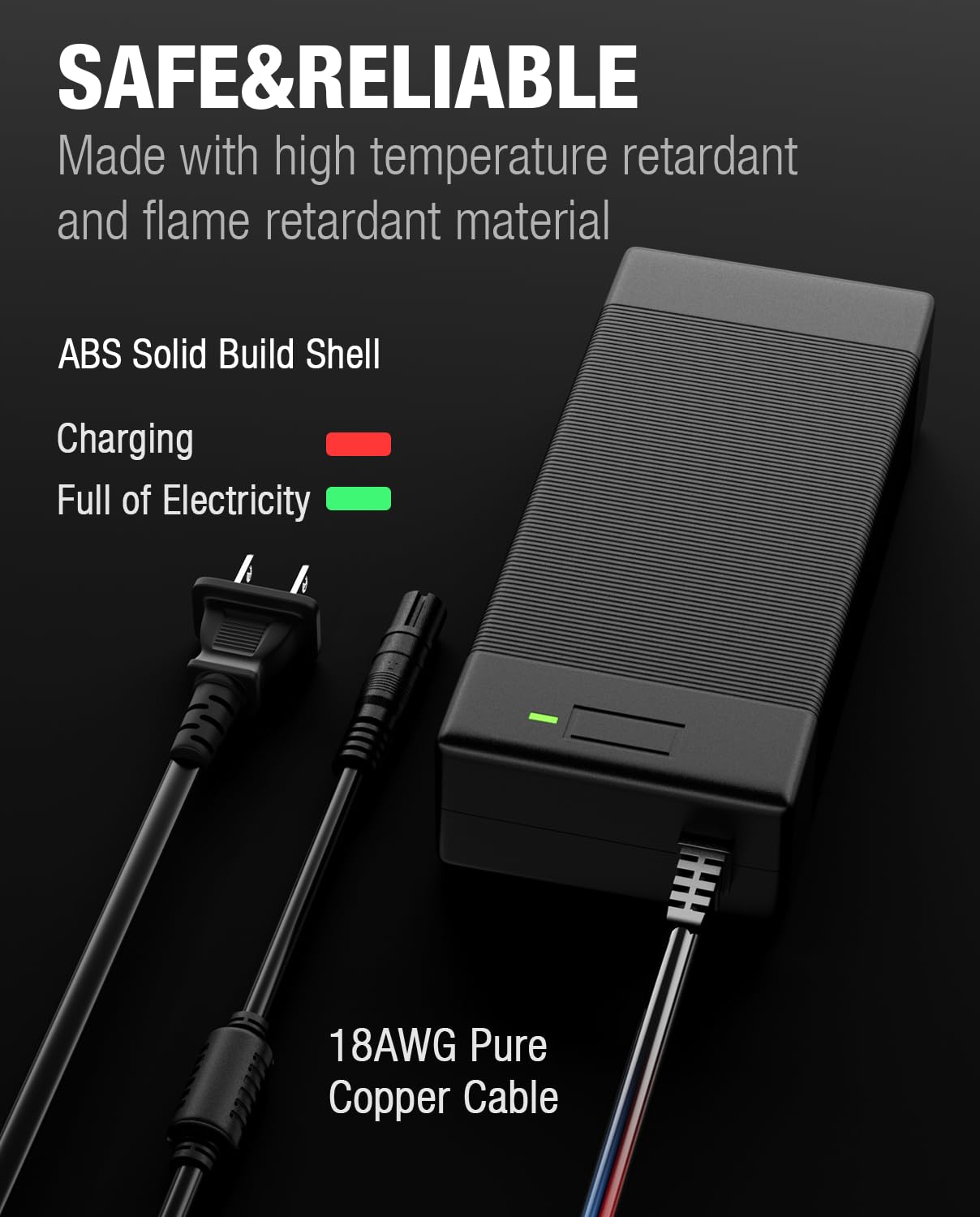 63V 2A Charger for Ninebot S/S-MAX/Mini PRO/Mini lite, 4 Prong 126W Power Supply Compatible with Ninebot by Segway Go Kart Kit,Gokart PRO 4 Pin Notched Connector Lithium Battery Charger Power Adapter