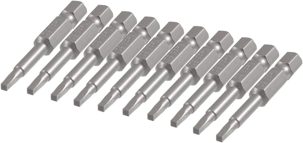 Sourcingmap Square Head Screwdriver Bits, 50mm Length, 10-Piece 2.3mm x 2.3mm, Variety Pack