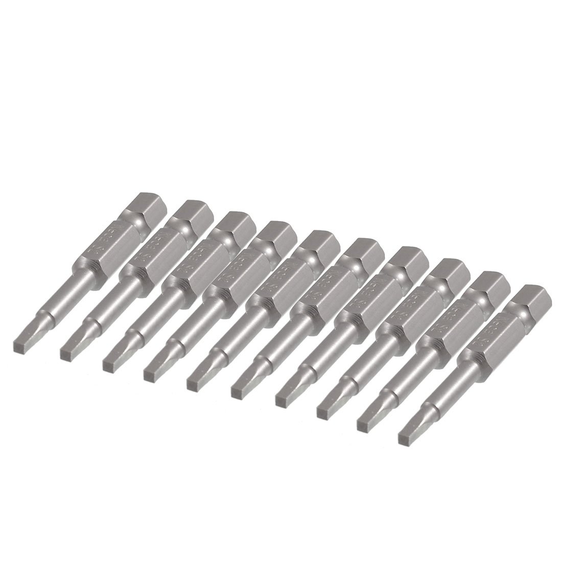 Sourcingmap Square Head Screwdriver Bits, 50mm Length, 10-Piece 2.3mm x 2.3mm