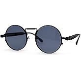 SA106 Steam Punk Round Circle Lens Metal Rim Retro Victorian Spring Arm Sunglasses