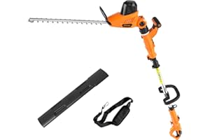GARCARE 2 in 1 Hedge Trimmer Corded Pole Hedge Trimmer Electric 4.8A 450mm Laser Cutting Blade, Blade Cover and Shoulder Stra