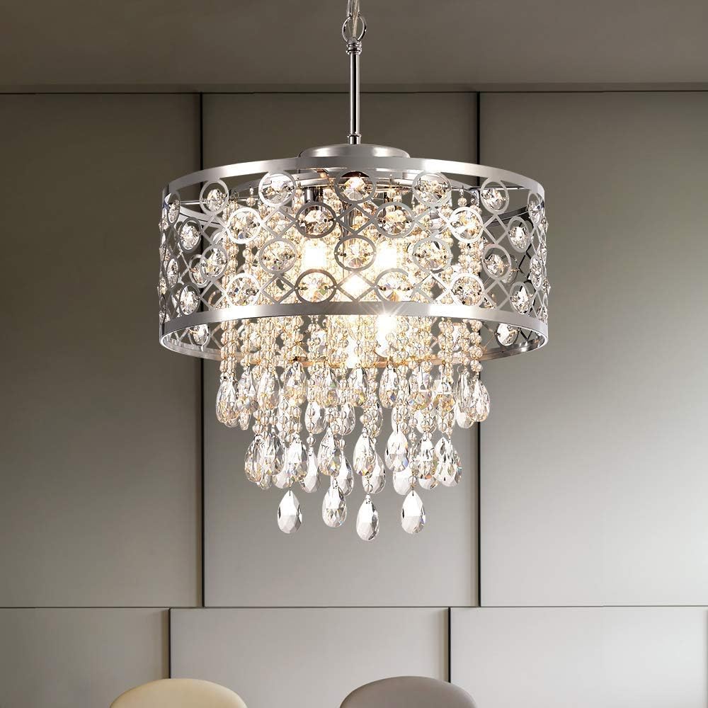 Maxax 5 Lights Round Crystal Chandelier 