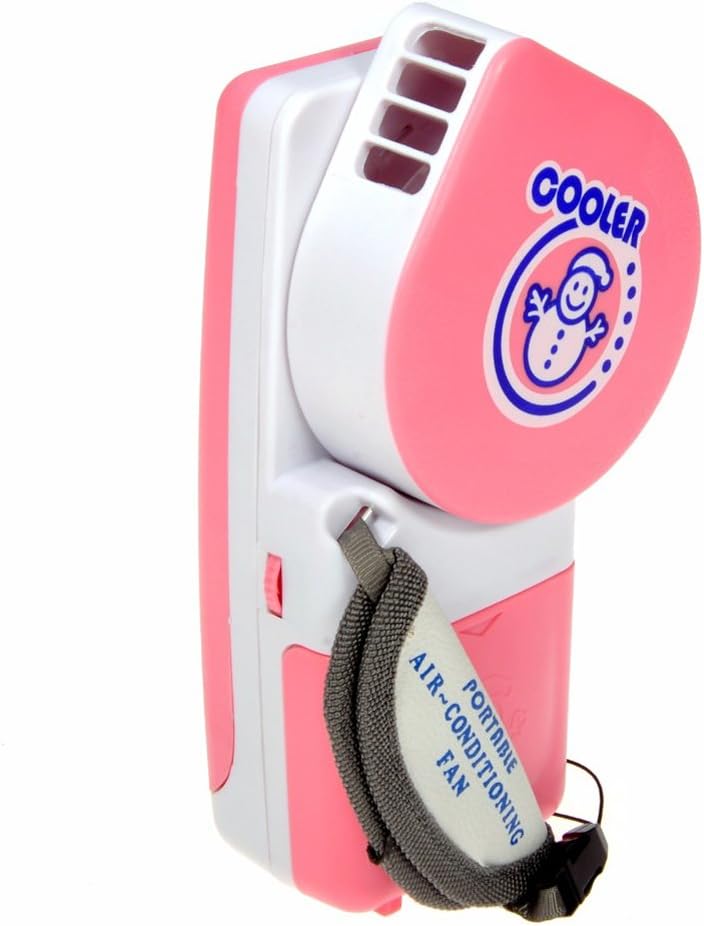 Vndaxau Cooling Mini Fan Electric Rechargeable,Handy Cooler Fans Air Conditioner,Potable and Adjustable for Traveling（Pink）