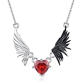 MOPOPOK 925 Sterling Silver Halloween Necklace Skull/Grim Reaper/Ghost/Demon Angel Wings Necklace Cute Jewelry Gifts for Women Halloween