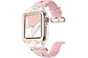 i-Blason Cosmo Luxe Case for Apple Watch Series 8/7/6/SE/5/4 [45mm/44mm/41mm/40mm], Stylish Protective Case with Adjustable Soft Strap Bands