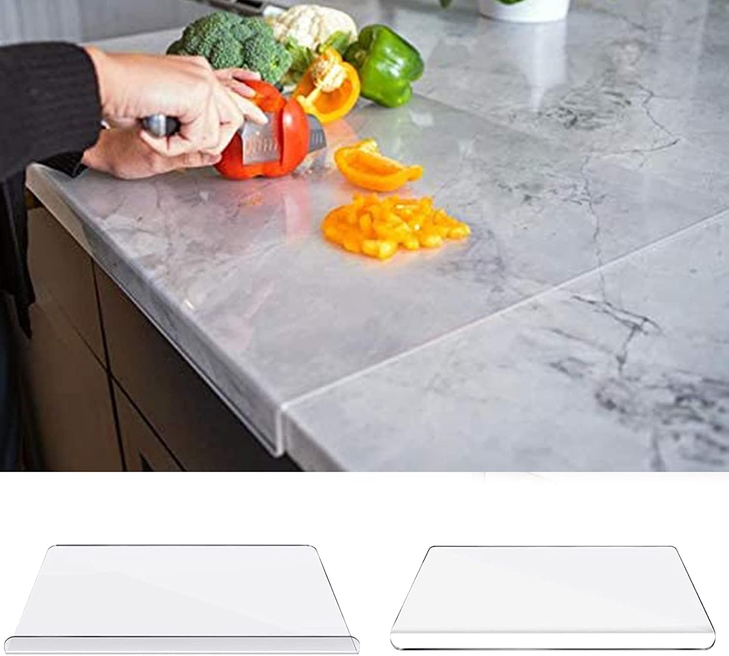 Clear Cutting Board for Kitchen with Lip with Non Slip 24