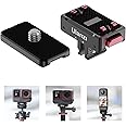 VIJIM Ulanzi Magnetic Adapter Mount, Quick Release Mount, Magnetic Quick Release Base with 1/4 Screw for Insta360 ACE/ACE PRO, Insta360 x4/x3, 1/4 Screw Hole for Tripod Foldable, Gopro Adapter, Black