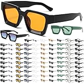 100-Pack Wholesale Square Sunglasses - 10 Colors (10 Each) | Retro Style UV400 Bulk Shades