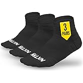 NXTRND 3 Pairs Compression Running Socks for Men, Cushion Athletic Ankle Socks, Basketball, Football, Hiking