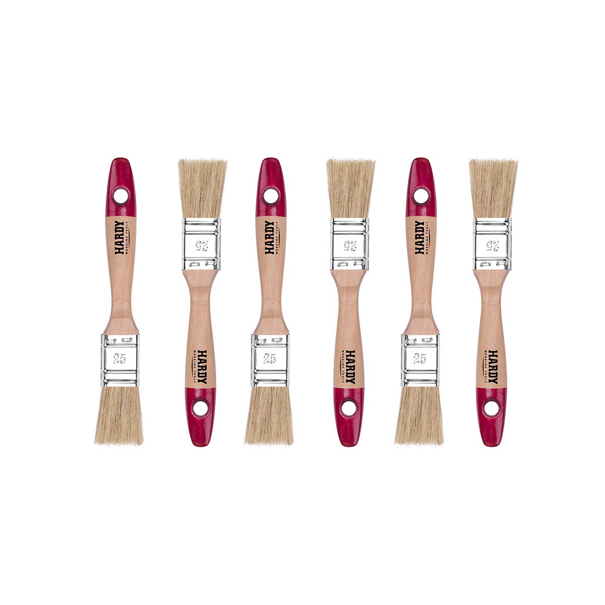 HARDY WORKING TOOLS A0200-360610 Flat Brush 25 mm Series 36 x 6 Pieces Red