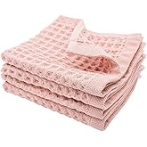 sea me at home Waffle Washcloths Set, 100% Turkish Cotton (Powder Pink)