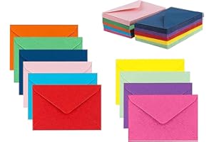 PURPLE Q CRAFTS Colorful Self-Seal Envelopes 5" x 7" Assorted Colors Bulk Pack Envelopes for Invitations, Birthday, Graduation, Baby Shower, Greeting Card… (50)