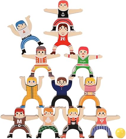 wooden stacking blocks balancing toy