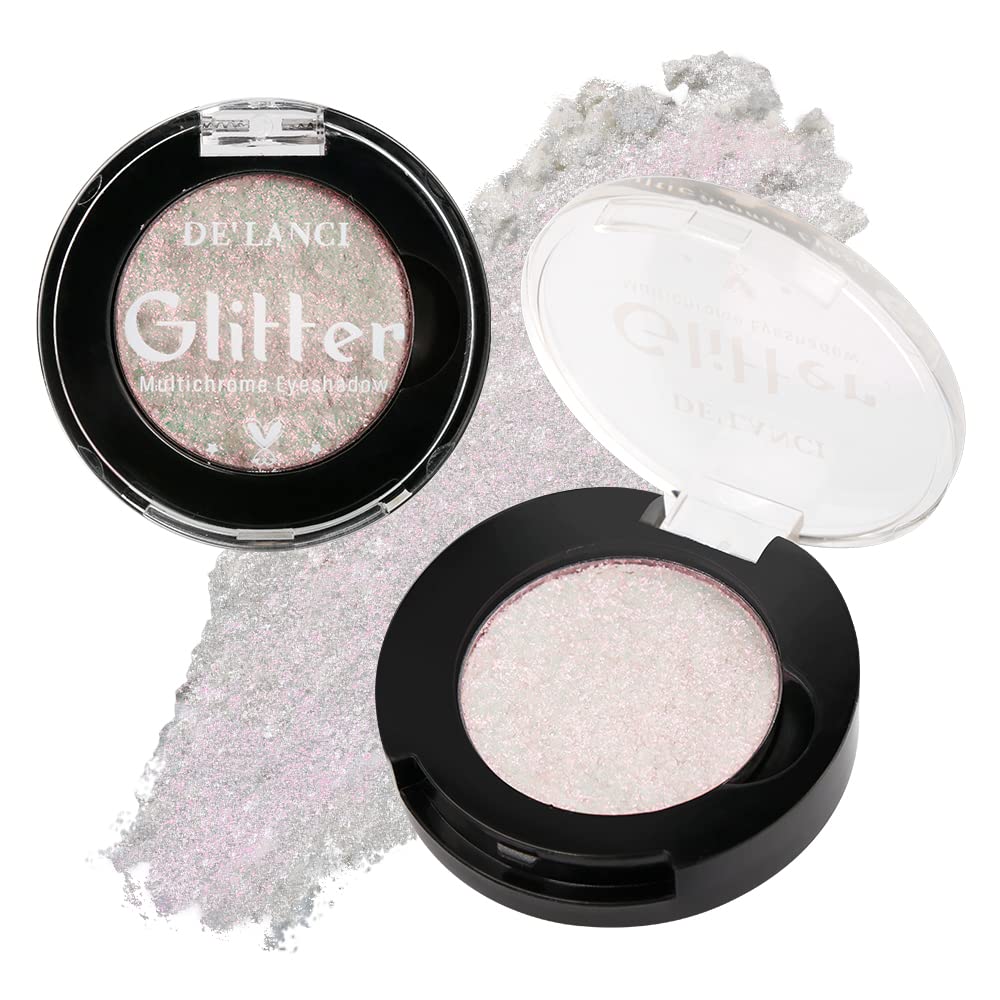 Afflano Glitter Eyeshadow - Sparkle Shimmer, Intense Color Shifting Duo Chrome, Holographic High Pigmented Multichrome, Chameleon Pink Face Highlighter — image 1