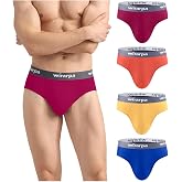 wirarpa Men's Underwear Modal No Fly Briefs 4 Pack | Wide Waistband, Breathable, Tagless, Full Coverage, Double-Layer Front, Machine Washable