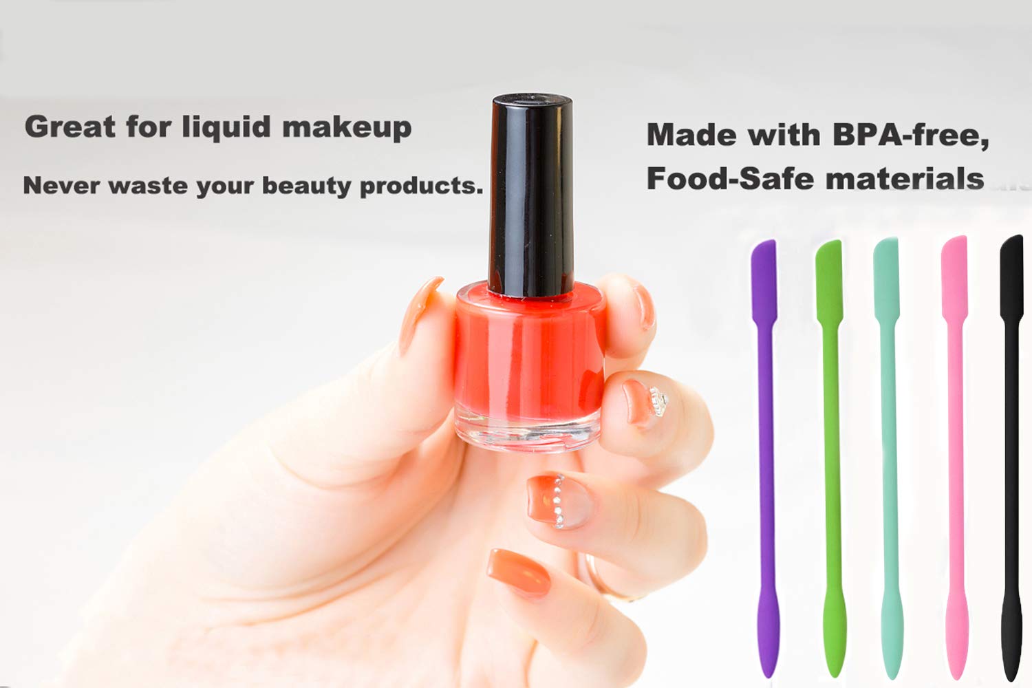 Makeup Spatula, Beauty Spatula, 4 Pack Mini Silicone Spatula, Small