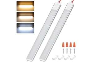 Aaleds 12v led Light Strip, 3Color Dimmable 10.5W 1500LM12 Volt led Strip Lights 12V fixtures for rv Interior, 12v led Ceiling Light bar for Enclosed Cargo Trailer, RV, Van, Truck, Lorry Camper/2PCS