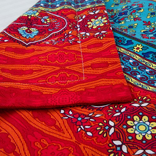 HNNSI Exotic Striped Bohemia Pillow Shams King Size 2 Pieces,100 Brushed Cotton Thick Boho