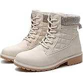 sofysofy Women Work Hiking Boot - Hike Ankle Outdoor Non Slip Construction Lightweight Waterproof Comfortable Black White