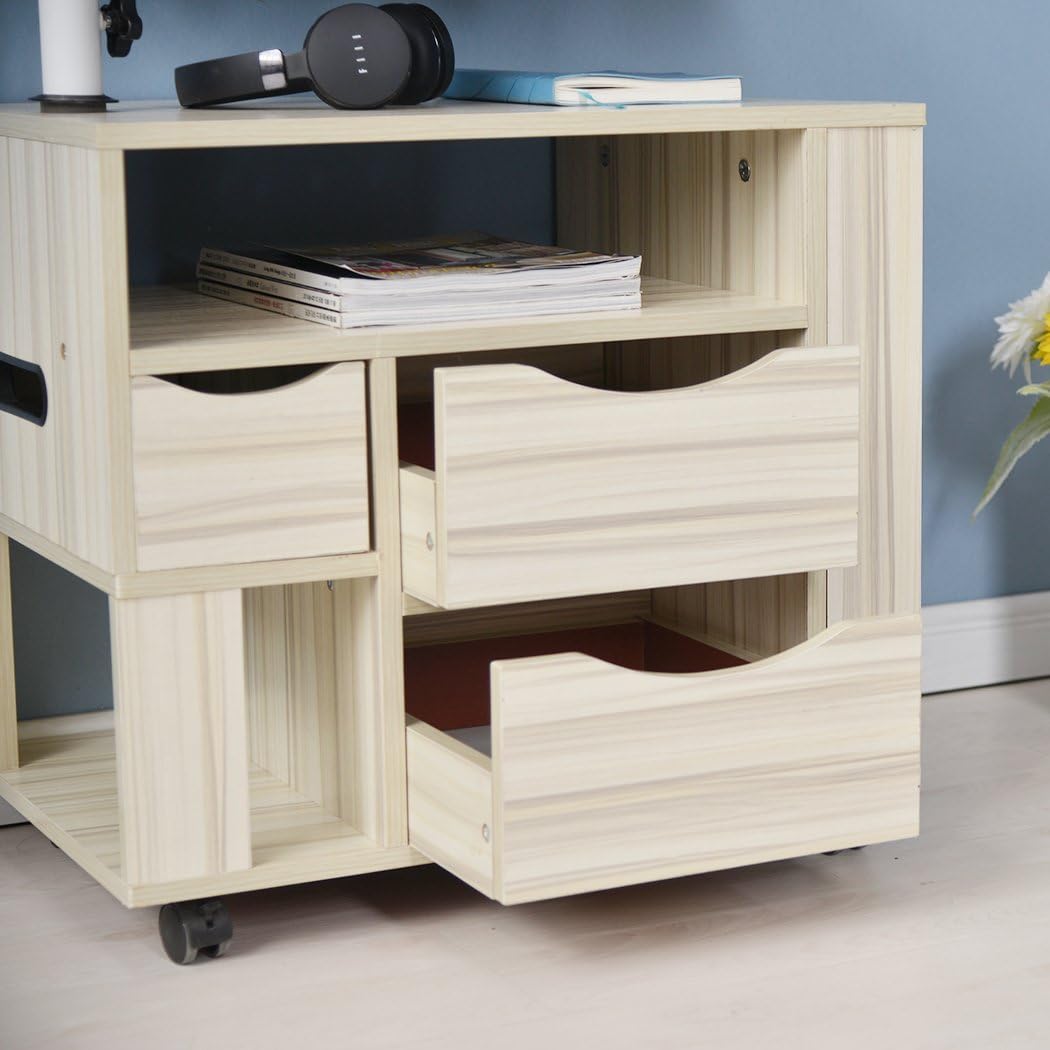 Wisforbest Nachttisch Mit Rollen Nachtkommode Mit 3 Schubladen Drehbar Laptoptisch Hohenverstellbar Notebookstander Fur Bett Und Sofa 58x48x40cm Weiss Amazon De Kuche Haushalt