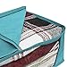 Sorbus Foldable Storage Bag Organizers, Large Clear Window & Carry Handles, Great for Clothes, Blankets, Closets, Bedrooms, and more (3-Pack, Aqua)