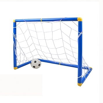 Txxci Fussballtor Klein Sport Fussball Tore Mit Fussball Ball Und Pump Praxis Scrimmage Spiel Blau Weiss Amazon De Spielzeug