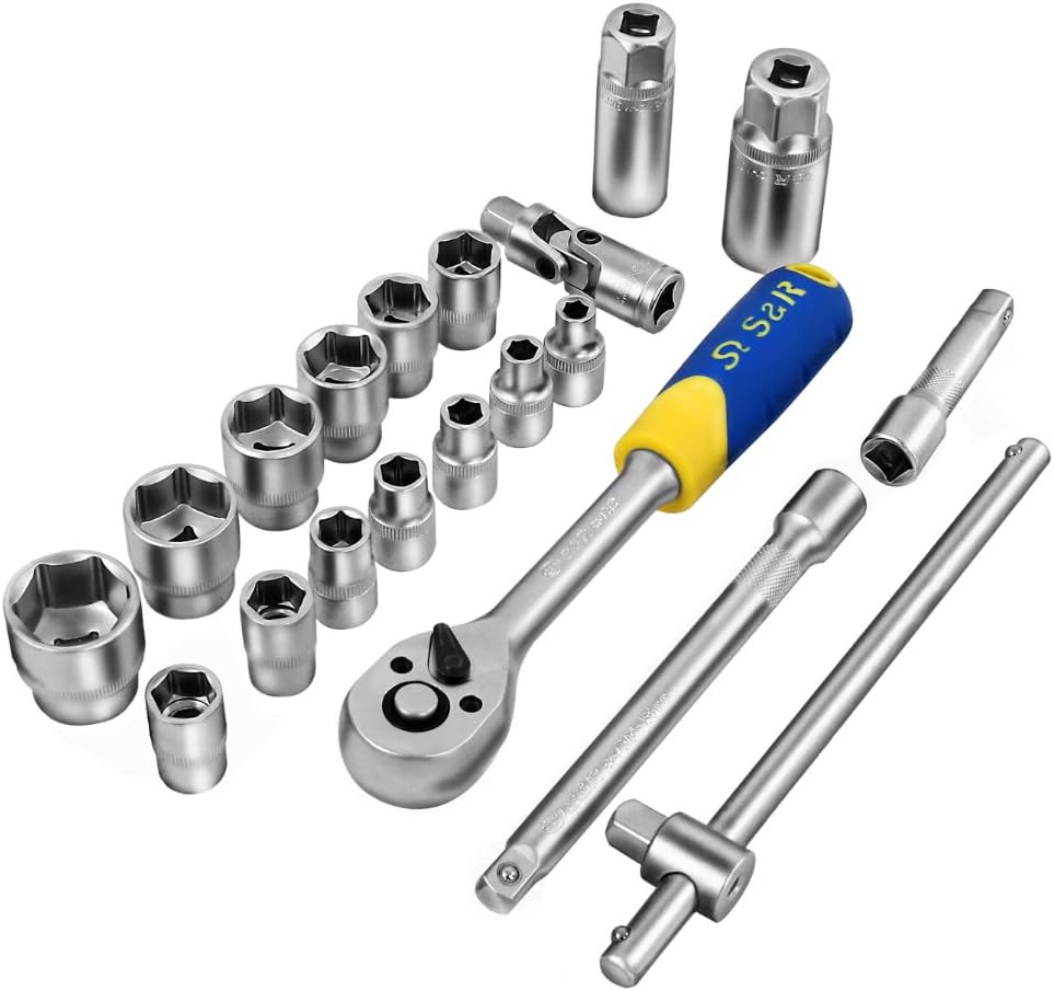 S&R 20-Piece Socket Set 3/8" in Metal Box - Professional Quality with Lock-Drive Profile for Precise and Safe Use - Image 3