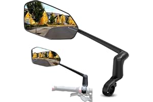 Xnito Handlebar Bike Mirror 1-Pcs, Large HD Field Of Vision, Aluminum Alloy Bike Mirror Handlebar Mount, Adjustable and Rotatable, Anti-shake Bicycle Rear View Mirror, Ebike accessories (Left)
