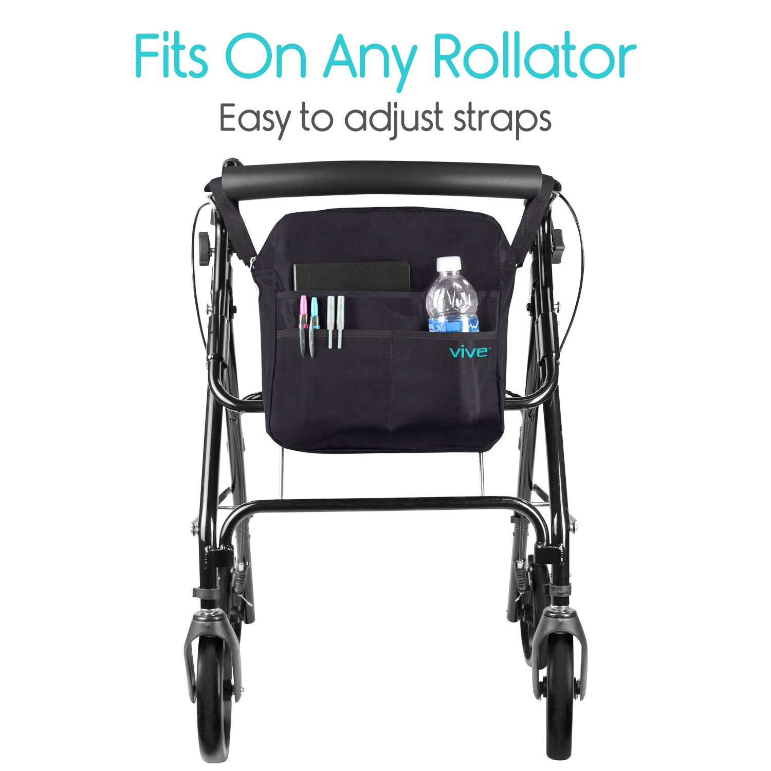 Vive Rollator Bag Universal Travel Tote for Carrying Accessories on