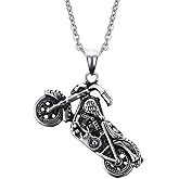 JAJAFOOK Stainless Steel Motorcycle Matching Set Mens Pendant Necklace