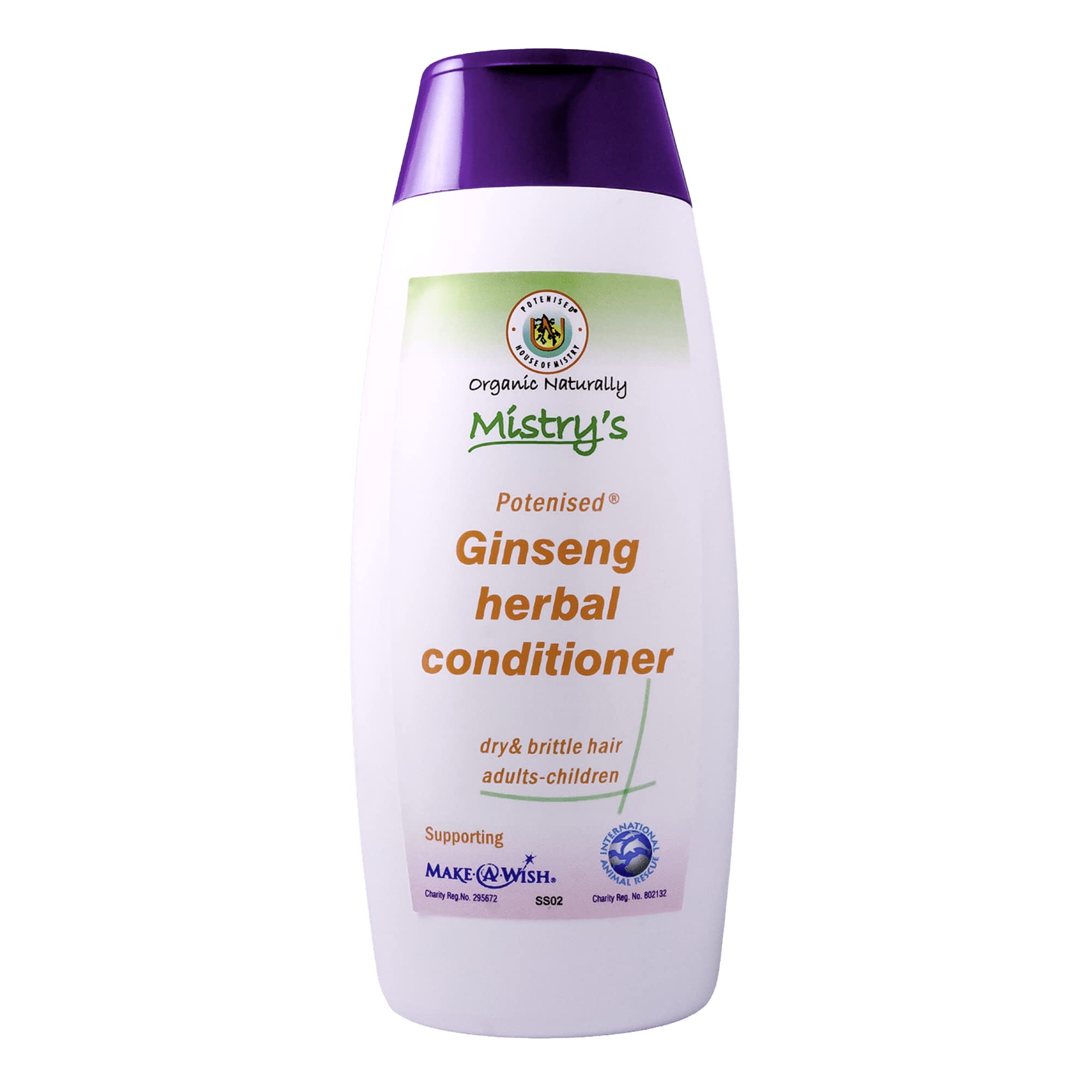 Mistry's Ginseng Herbal Conditioner 200ml - Hair Care Scalp Scrub Conditioner, Gentle - Suitable for All Ages and Hair Types, Additive Free, Vegan,