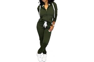 CLOCOR Track Suits for Women Set - Casual 2 Piece Outfits Sweatsuit Pocket Hoodies Long Sleeve with Patchwork Pants Set