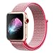 Yunsea Compatible for Apple Watch Band 38mm, New Nylon Sport Loop, with Hook and Loop Fastener, Adjustable Closure Wrist Strap, Replacement Band Compatible for iwatch, (38mm, Hot Pink)